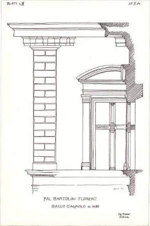 Eckert, Georg; München; Studienarbeiten - Pal. Bartolini in Florenz (Schnitt)