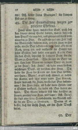 49. Die der Haushaltung wegen gepriesene Ehefrau