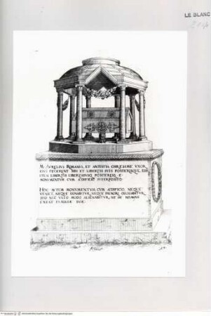 Monumenta clarorum doctrina praecipuè ..., Tafel 94: Grabmal der Familie des Marc Aurel in Rom