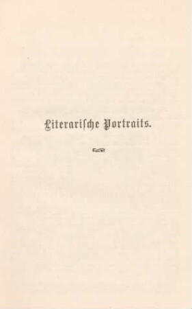 Literarische Portraits