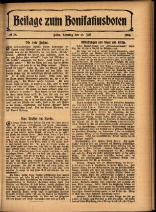 Zweite Ausgabe vom Sonntag, den 10. Juli 1904.