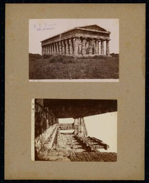 Neptuntempel, Paestum: Schrägansicht und Cellawand