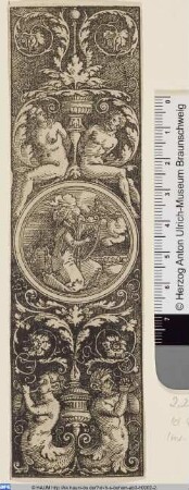 Hochfüllung mit dem Harfe spielenden König David, umgeben von Adam und Eva, Triton und Nereide