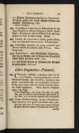79-157, Libri Dogmatico-Politici