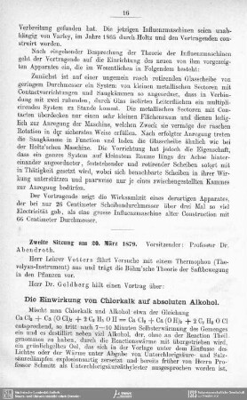 Die Einwirkung von Chlorkalk auf absoluten Alkohol