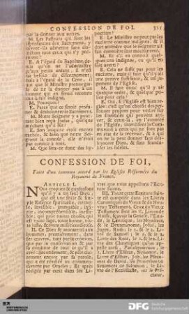 Confession De Foi.