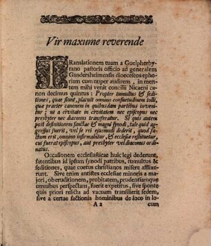 Commentatio ad can. XV. Concilii Nicaeni de translationibus episcoporum, presbyterorum et diaconorum