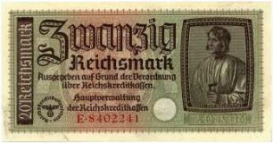 Geldschein, 20 Reichsmark, 1939 - 1944