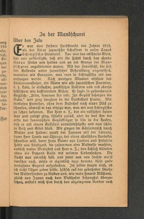 In der Mandschurei.