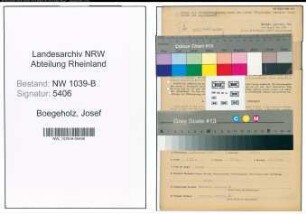 Entnazifizierung Josef Boegeholz , geb. 07.02.1910 (Bankbeamter)