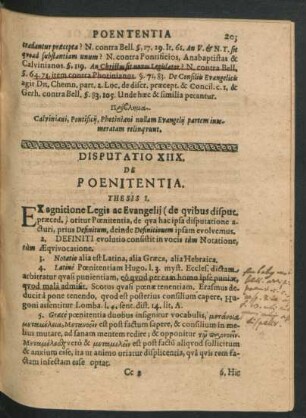 Disputatio XIIX. De Poenitentia.