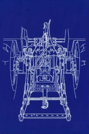 Schemazeichnung: Traktor, Dreipunktaufhängung, Hubwerk