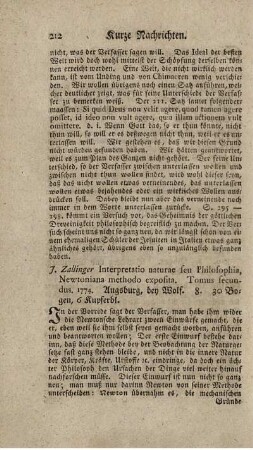 Interpretatio naturae seu Philosophia, Newtoniana methodo exposita. Tom.II.