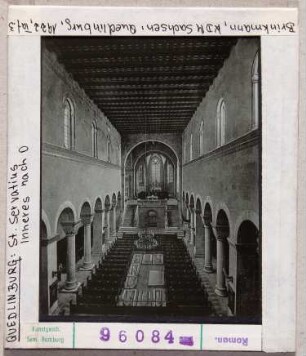 Quedlinburg: St. Servatius, Inneres nach O, vor 1920