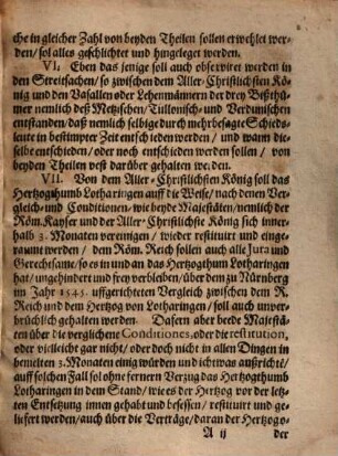 Abdruck etlicher Schreiben, Als Erstlich: Project der Friedens-Conditionen, so dem Aller-Christlichsten König vorzulegen ...
