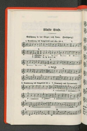 Fünfte Stufe. Einführung in das Singen nach Noten. (Fortsetzung.)