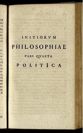 Initiorum Philosophiae Pars Quarta Politica