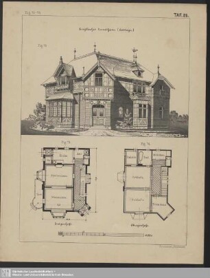 Landhaus im englischen Baustil (Cottage).
