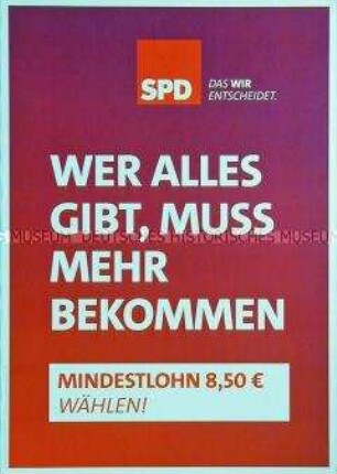 Wahlplakat der SPD zur Bundestagswahl am 22. September 2013 mit dem Slogan "Das Wir entscheidet."