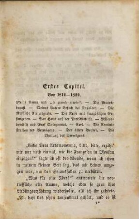 Aus den Memoiren eines Russen, 3. Folge. Jugenderinnerungen