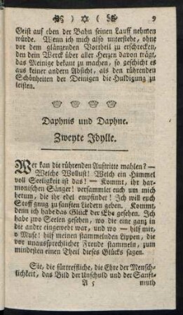 Daphnis und Daphne. Zweyte Idylle