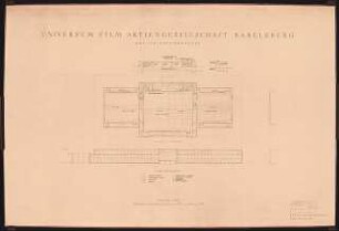 UFA (Universum Film AG), Potsdam-Babelsberg Dreier-Atelier-Gruppe: Grundriss 2.OG 1:200