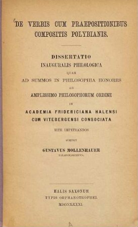 De verbis cum praepositionibus compositis Polybianis
