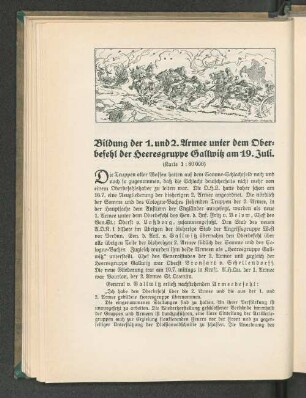 Bildung der 1. und 2. Armee unter dem Oberbefehl der Heeresgruppe Gallwitz am 19. Juli. : (Karte 1 : 80000)