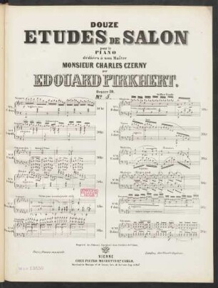 No. 8: Douze etudes de salon pour le piano