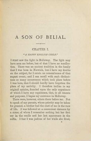 A Son of Belial : Autobiographical Sketches. By Nitram Tradleg