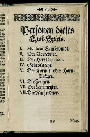 Personen dieses Lust-Spiels
