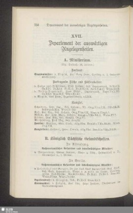 XVII. Departement der auswärtigen Angelegenheiten