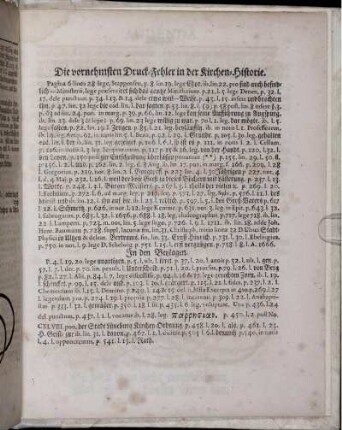 Die vornehmsten Druck-Fehler in der Kirchen-Historie