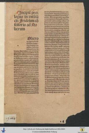 Incipit prologus in vitam sancti Fridolini…