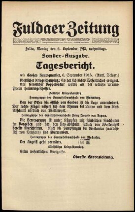 Ausgabe vom Montag, den 06. September 1915.