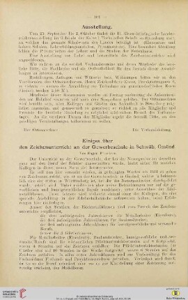 4: Einiges über den Zeichenunterricht an der Gewerbeschule in Schwäb. Gmünd