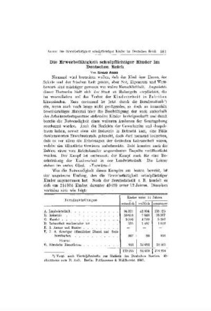 Die Erwerbsfähigkeit schulpflichtiger Kinder im Deutschen Reich