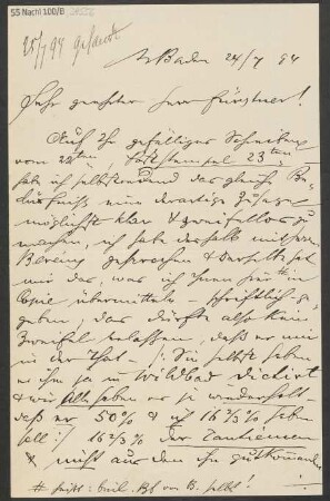Brief an Adolph Fürstner : 24.07.1894