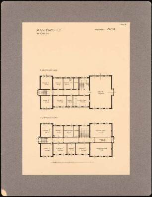 Töchterschule, Emden: Grundrisse 1. und 2.OG
