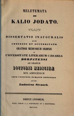 Meletemata de kalio jodato : Diss. inaug.