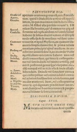 Dialogorum Divisio. Caput XVIII.