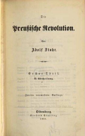 Die Preußische Revolution, 1,2