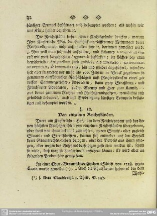 §. 13. Von einzelnen Reichsständen