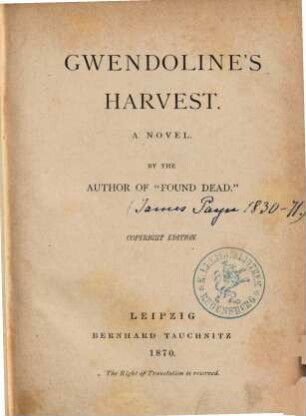 Gwendoline's harvest : a novel