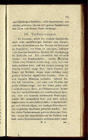 III. Versteinerungen.