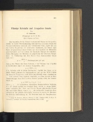 Flüssige Kristalle und AVogadros Gesetz.
