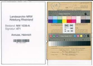 Entnazifizierung Heinrich Annuss , geb. 05.07.1903 (Vorarbeiter)
