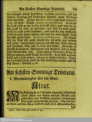 Am sechsten Sonntage Trinitatis