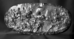 Plakette mit Darstellung der Taufe Christi im Jordan