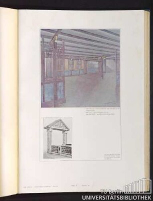 Teil V. Tafel 41. Untergrundbahnhof Wilhelmplatz: Vorraum. Unten: Eingangsportal. Architekt: Alfred Grenander.